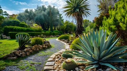Landscape with exotic aloes  picture