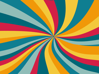 Vintage retro banner background. Colorful grunge wave wallpaper. Vector illustration. Twist party backround pattern.