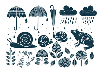 イラストセット梅雨１