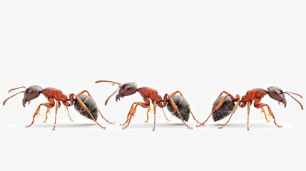 Fototapeta premium Three ants in detailed side view