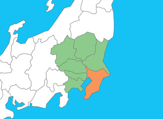 Fototapeta premium 千葉県 千葉 地図