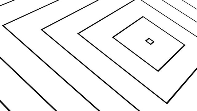 Black square echo wave lines on white background animation loop 