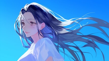 綺麗な髪の女性、ヘアスタイル23