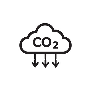 recommend clip art: Carbon dioxide gas black outline icon nature pollution design.