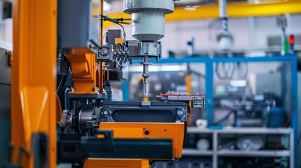 Industrial machinery for plastic molding in a factory