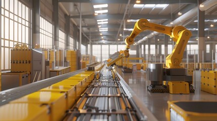 Automated robotic system for product assembly in a factory