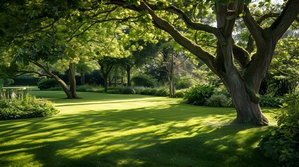Tree garden with oak and chestnut trees img