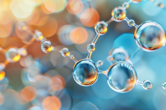 Detailed Image of Humectant Molecules in Skincare Product Under Microscope