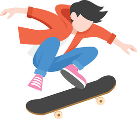 Man playing skateboard vector illustration.extreme sports skateboarding illustration