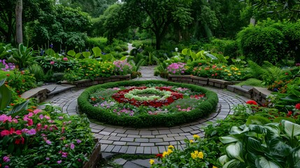 Tapeworms with flowering shrubs planted image