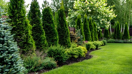 Coniferous plants with various types of pine img