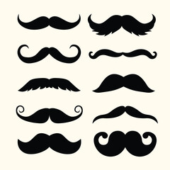Man Moustache Silhouette Vector Illustration