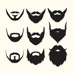 Man Beard Silhouette Vector Illustration