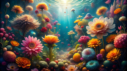 Under water flowers