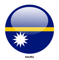 NAURU flag button on white background