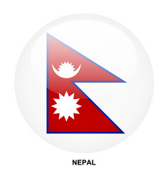 Obraz premium NEPAL flag button on white background