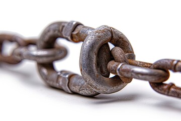 Obraz premium Padlock and chain isolated on a white background