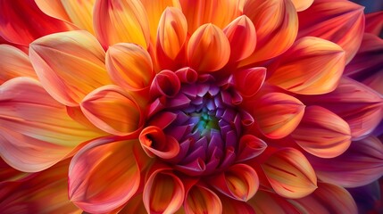 Obraz premium Mesmerizing Burst of Color Vibrant Dahlia Flower in Full Bloom