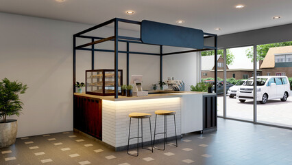 3D Illustration Booth Stall