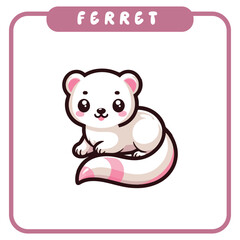 Cute Ferret, Coloring Book