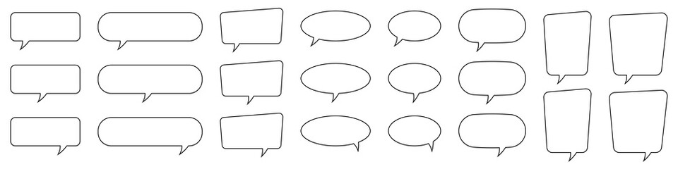 Speech bubble, speech balloon, chat bubble line art icon for apps and websites.