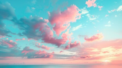 pink and blue pastel background. soft and sweet texture of watercolor clouds for wallpaper and banner.