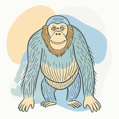 Colorful drawing of an Orangutan