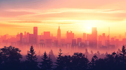 Fototapeta premium landscape beautiful of skyline on the morning, afternoon, evening and night