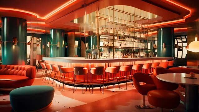 Interior of a hotel bar or lobby