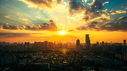 landscape beautiful of skyline on the morning, afternoon, evening and night