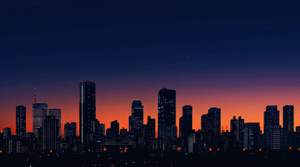 Fototapeta premium landscape beautiful of skyline on the morning, afternoon, evening and night