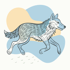 vector illustration of wolf