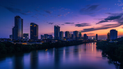 Fototapeta premium landscape beautiful of skyline on the morning, afternoon, evening and night