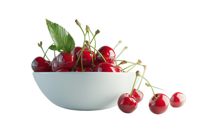 cherries in a bowl png cutout