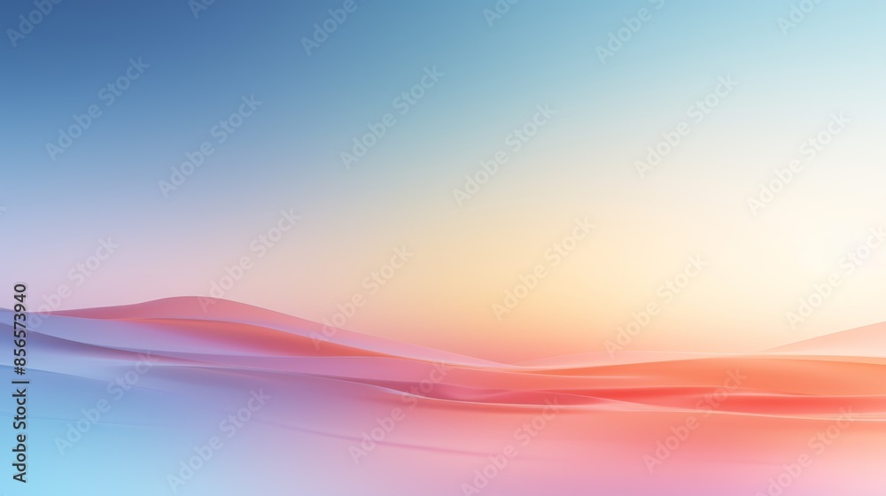 Poster dreamy abstract blurred gradient background in pastel hues, evoking a sense of tranquility and seren