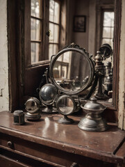 Capture reflections in old, vintage objects or settings.