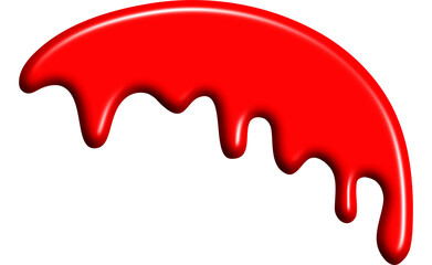 The liquid dripped blood red.