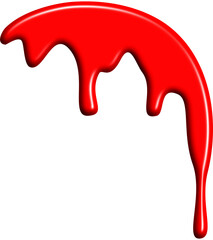 The liquid dripped blood red.