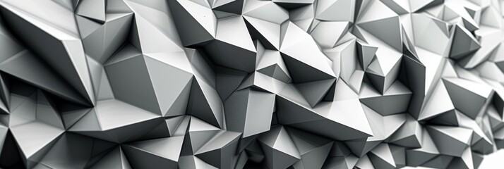 Fototapeta premium A striking black and white piece featuring a complex arrangement of interlocking polygons.