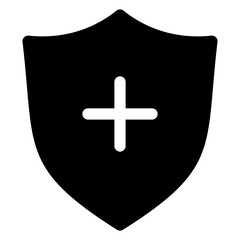 Fototapeta premium shield glyph icon isolated on white background