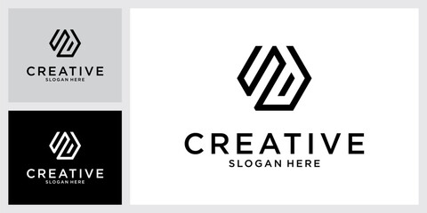 SD or DS initial letter logo design concept