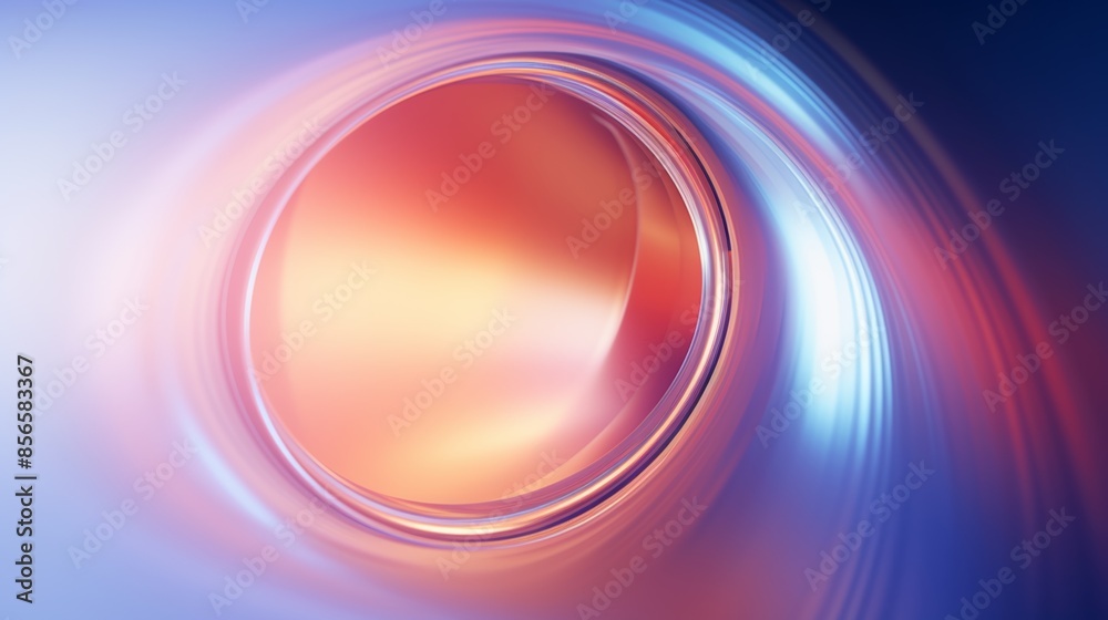 Poster futuristic abstract blurred gradient background in metallic colors, reminiscent of a space capsule.