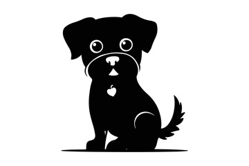 A cute dog silhouette style illustration