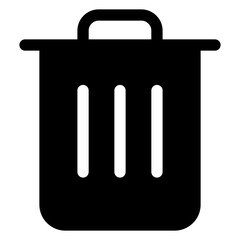 trash glyph icon isolated on white background