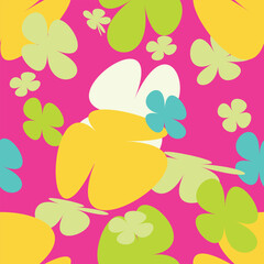 Simple and cute daisy flower floral seamless pattern for kids. Creative kids texture for fabric. flower texture, vector repeat pattern background