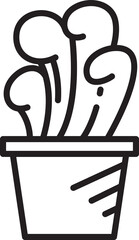 Plant Pot Icon Line Art 
