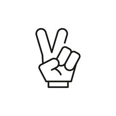 Victory hand gesture icon. Simple victory hand gesture icon for social media, app, and web design. Vector illustration.