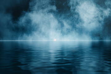 Naklejka premium Serene Mist Over Water - Mysterious Abstract Art