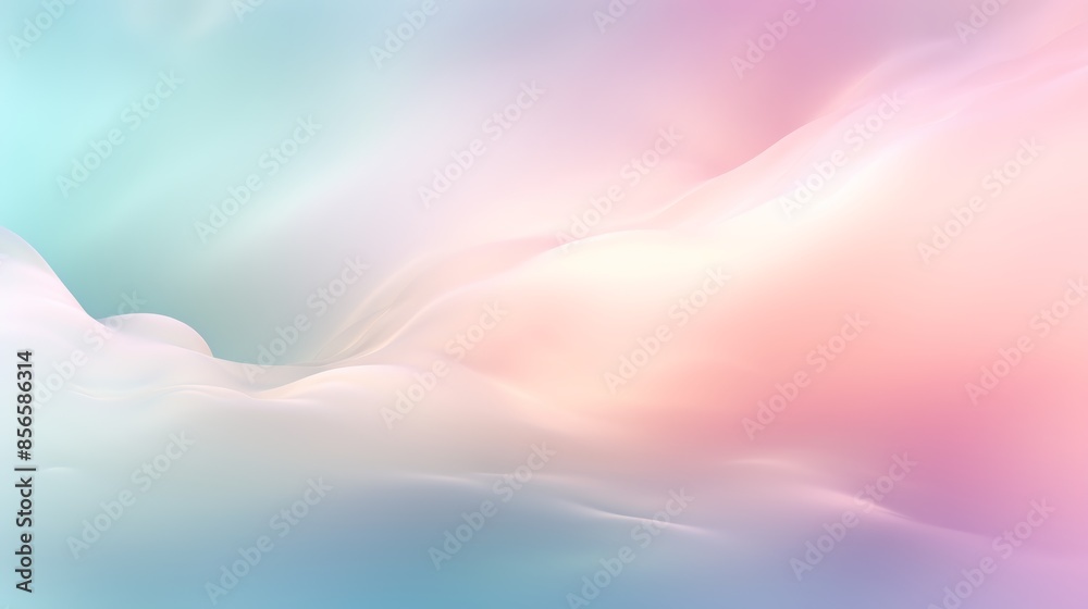 Poster mesmerizing abstract blurred gradient background in pastel hues, reminiscent of a soft and fluffy cloud. 