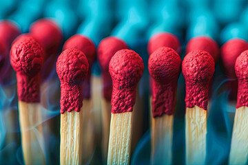 Influencer and influence as a persuasive career, acting as catalysts to spread marketing or ideas, represented by employees shaped like matches